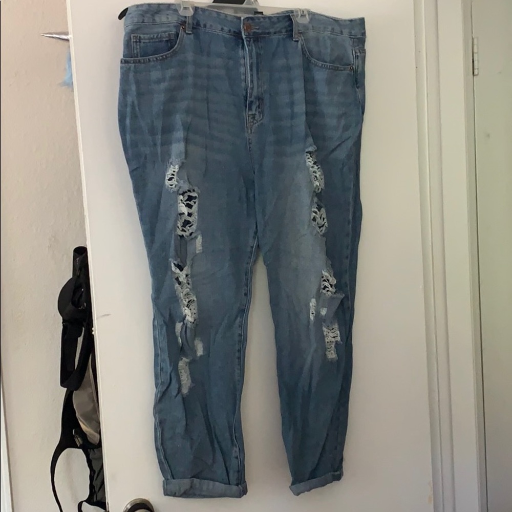 Forever 21+ high rise boyfriend jeans